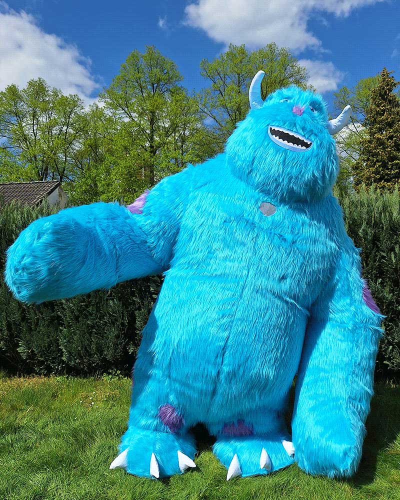 Blauer Monsterfreund Sullino Maskottchen in Osnabrück bei Riesenfreunde
